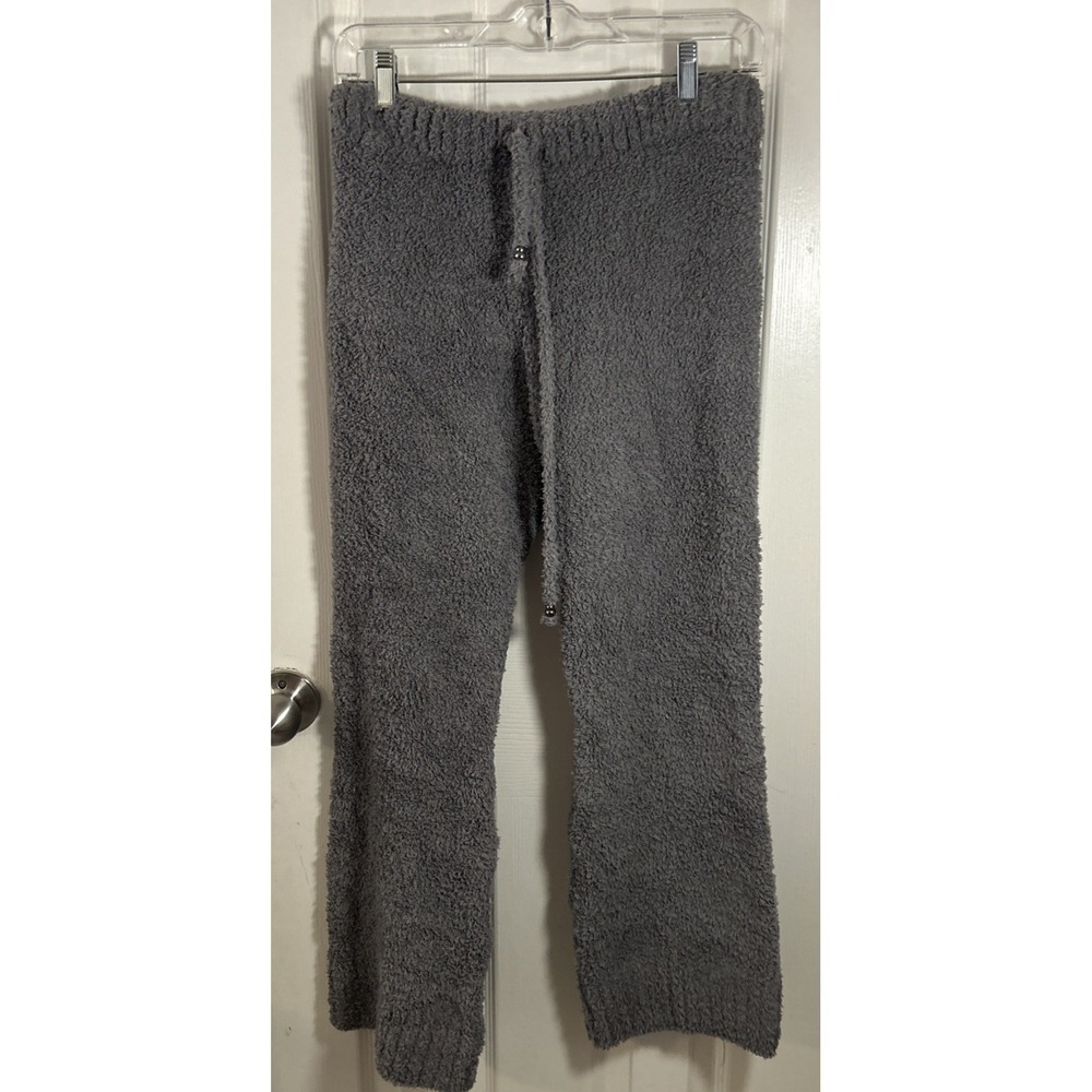 POL Fuzzy Teddy Fleece Lounge Pants Gray Womens Size S